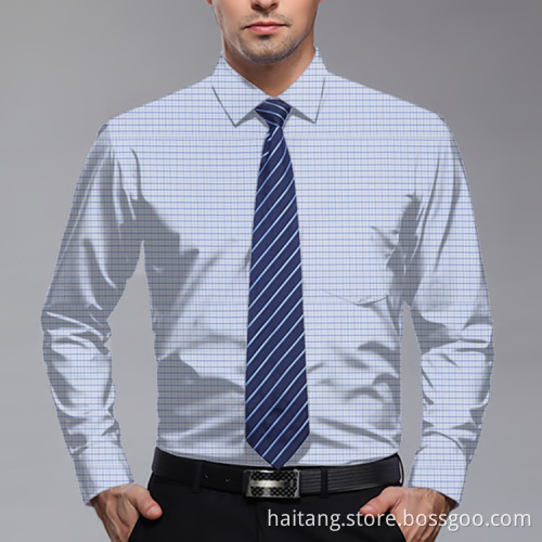 Check Polyester fabric Dobby Bamboo fabric Worker's Shirt